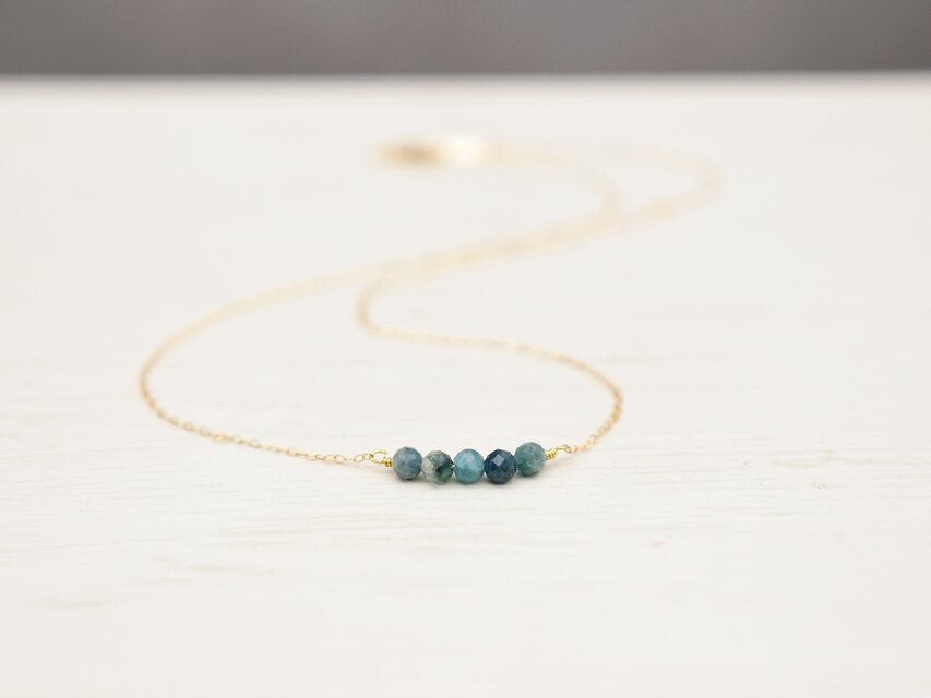 minikin]14kgf/ロンドンブルートパーズの一粒ネックレス 【神秘の森