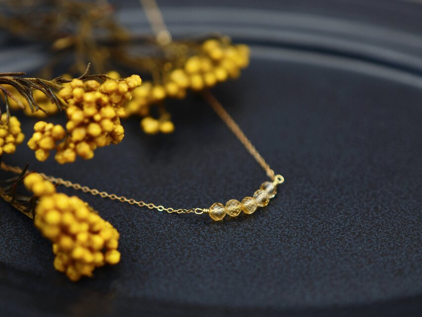 【14kgf ネックレス】はちみつ ハニー シトリン 天然石・11月誕生石