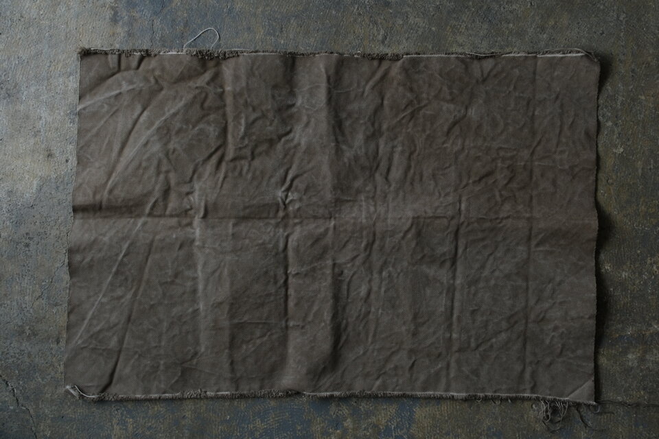 コーヒー染め大判布　綾織帆布　88×60cm ＜A＞
