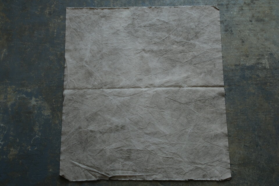 コーヒー染め大判布　平織帆布　93×104cm ＜B＞