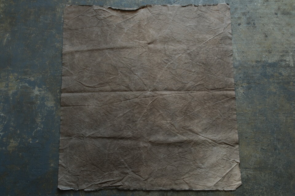 コーヒー染め大判布　平織帆布　92×100cm ＜C＞