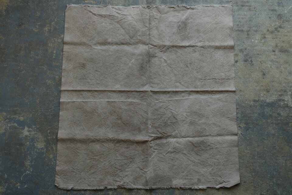 コーヒー染め大判布　平織帆布　92×98cm ＜F＞