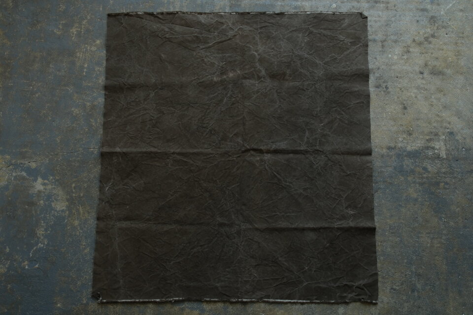 コーヒー染め大判布　平織帆布　92×102cm ＜G＞