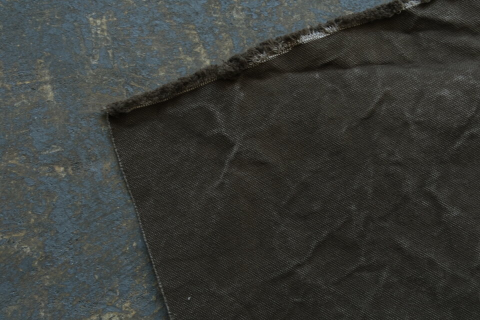 コーヒー染め大判布　平織帆布　92×102cm ＜G＞