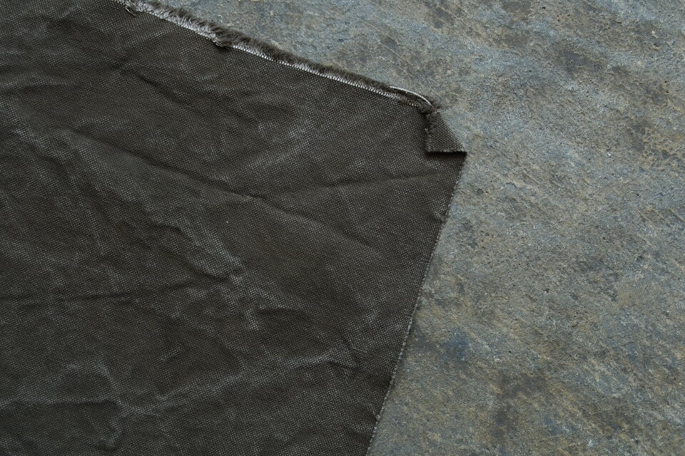 コーヒー染め大判布　平織帆布　92×102cm ＜G＞