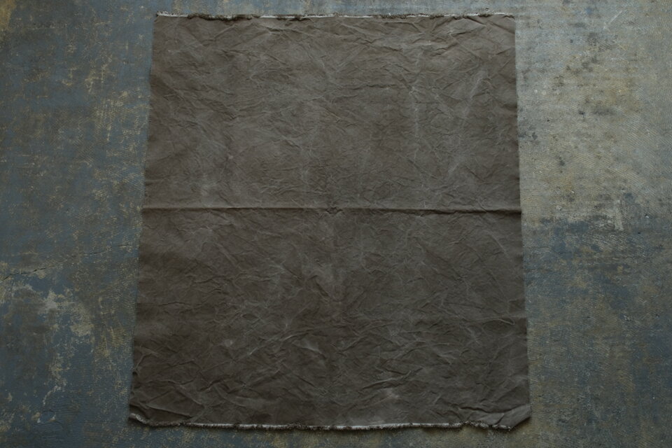 コーヒー染め大判布　平織帆布　92×102cm ＜H＞