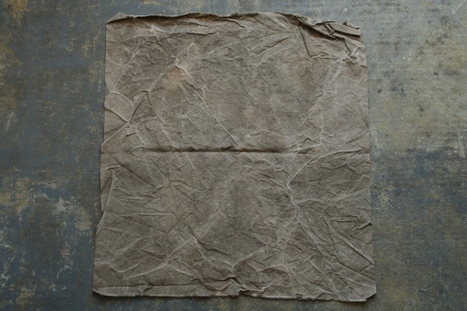 コーヒー染め大判布　平織帆布　92×102cm ＜I＞