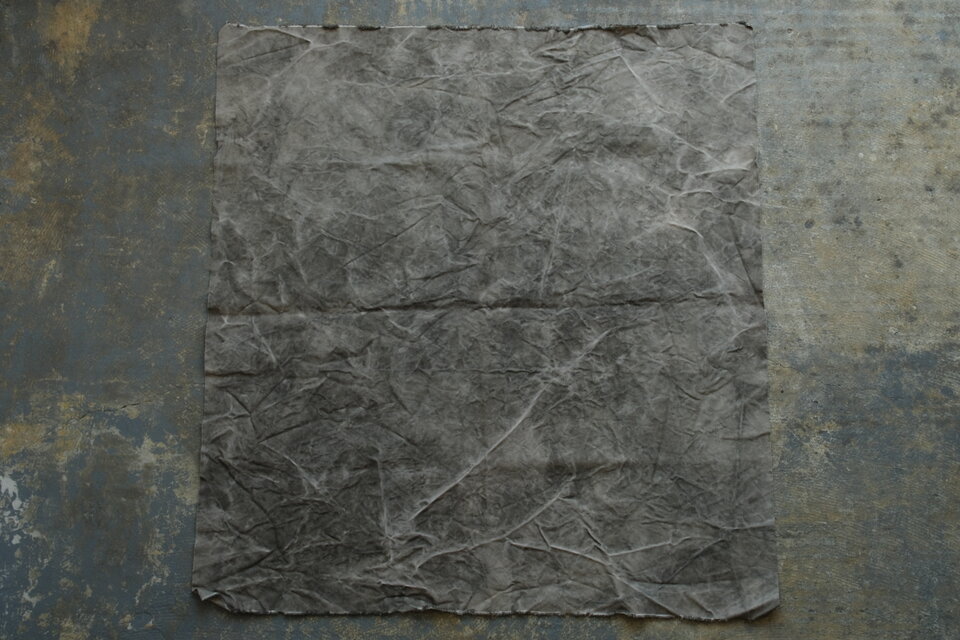 コーヒー染め大判布　平織帆布　92×101cm ＜J＞