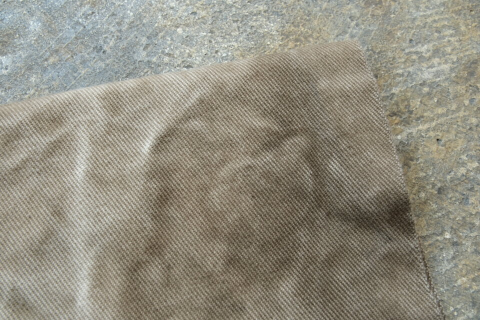 コーヒー染め大判布　綾織帆布　88×130cm　切り欠き ＜M＞