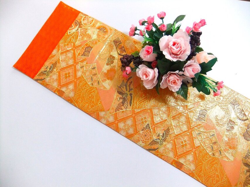 16)2256】104cm/本箔佐賀錦/テーブルセンター・敷物/和風・帯