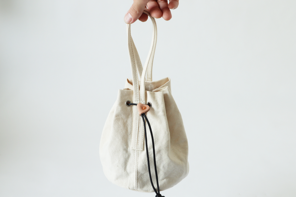 draw string bag ecru