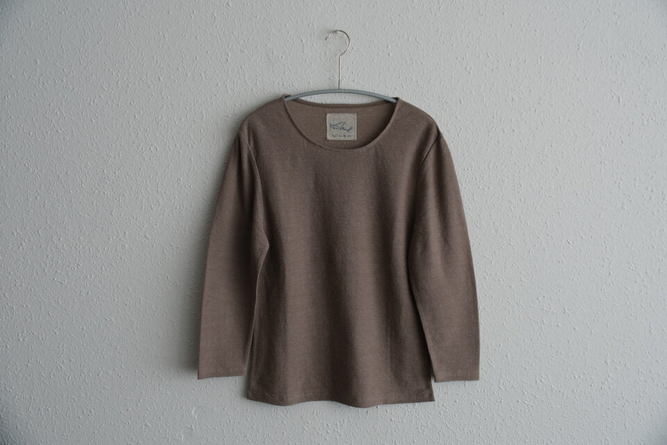 リネンコットンアンダーウェア　7分袖（ローズベージュ・レディースSサイズ）