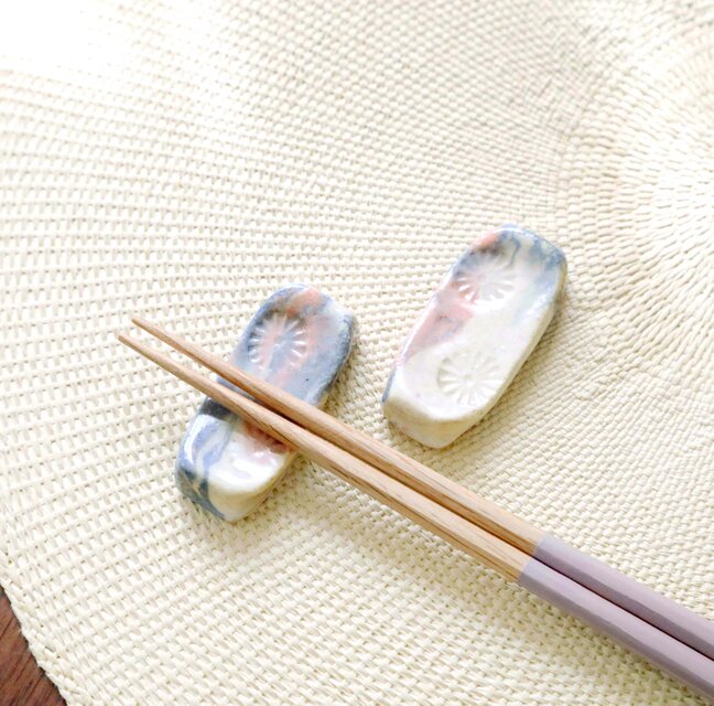 色陶土の練り込み箸置き 大きめサイズ