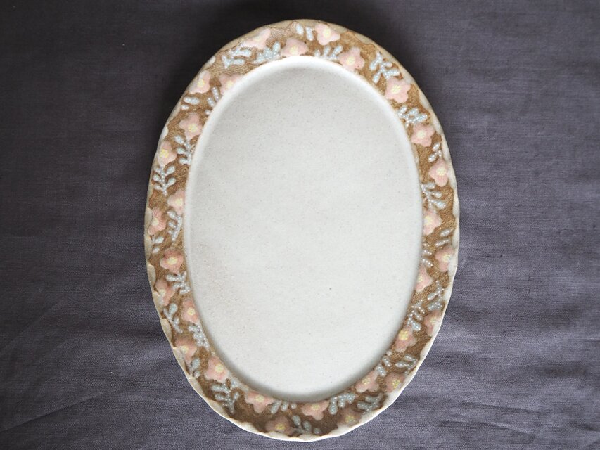 楕円皿　『Floral Pattern 』