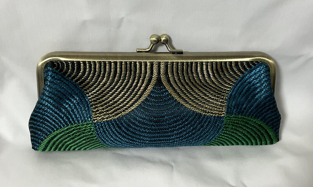 SAFECO フランス生地 ジャガード カラフル がま口メガネ、ペンケース