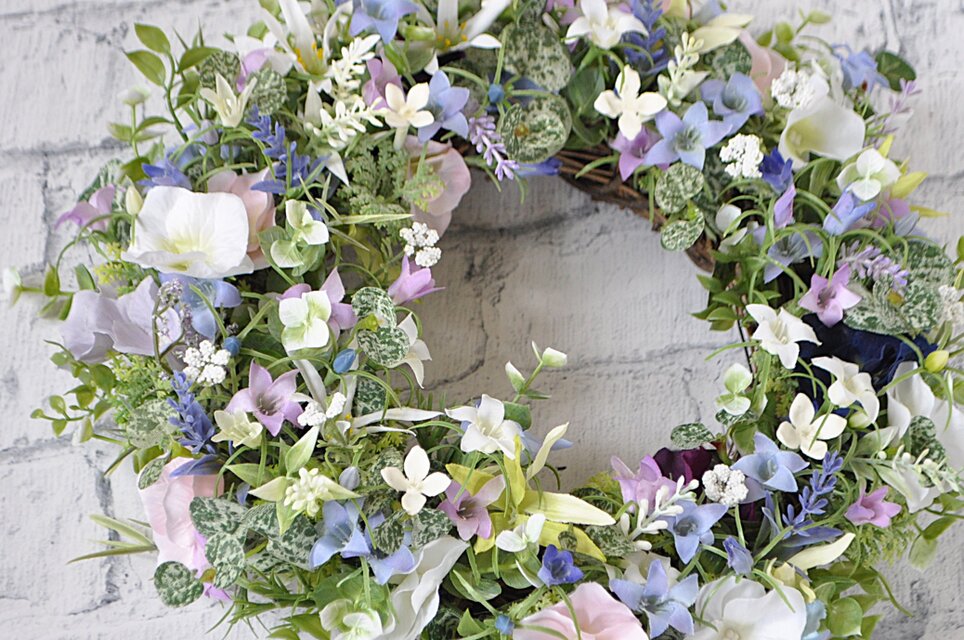 melody♪2点♡母の日の贈り物＆癒しのラベンダー♡フラワーリース♡造花 Lune Bonheur＜jardin d'automne＞＊秋フラワーリース＊玄関