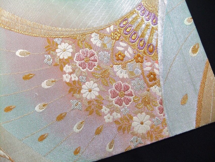 table runner 金彩唐織花丸　帯リメイク table runner 金彩唐織花丸 帯リメイク