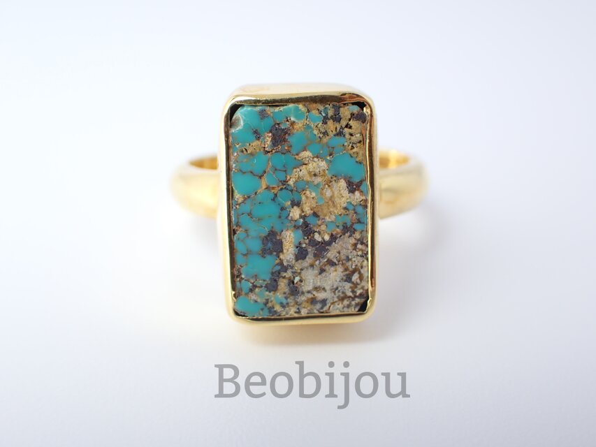 最新作★「ターコイズ」の世界でひとつの天然石リング