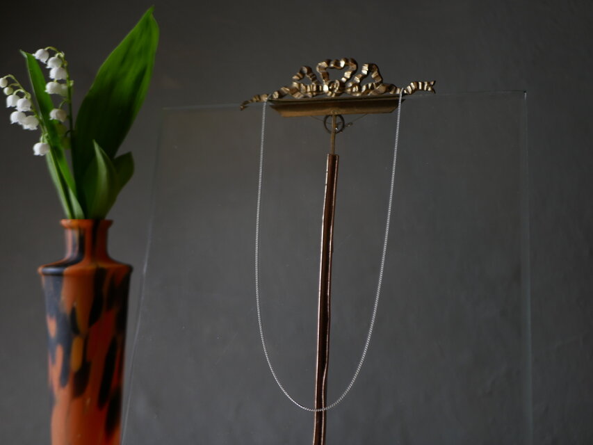 K18　チェーン　ホワイトゴールド　フランスヴィンテージ　ヴィンテージネックレス