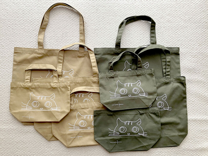 ねこ好大きなあなたへ シンプル トートバッグ エコバッグ にゃんこ