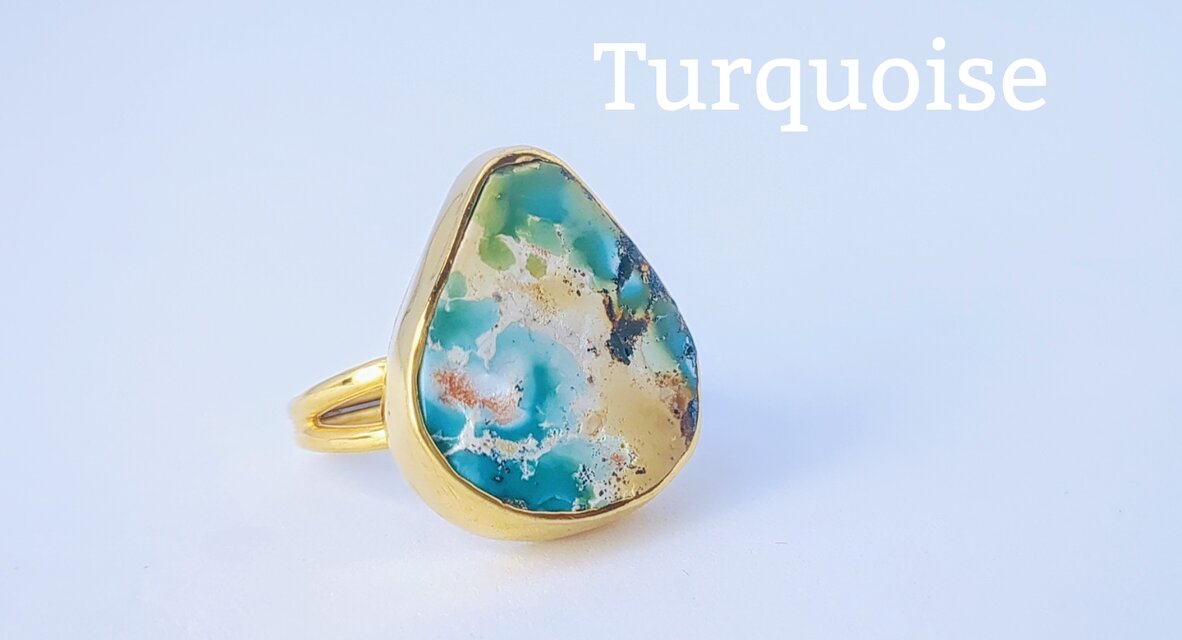 天然チベット産ターコイズSV925リング/Tibetan Turquoise