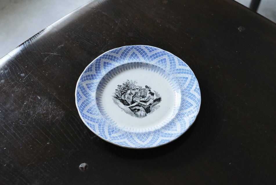 クレイユモントロー クレイユエモントロー グリザイユ デザート皿 平皿