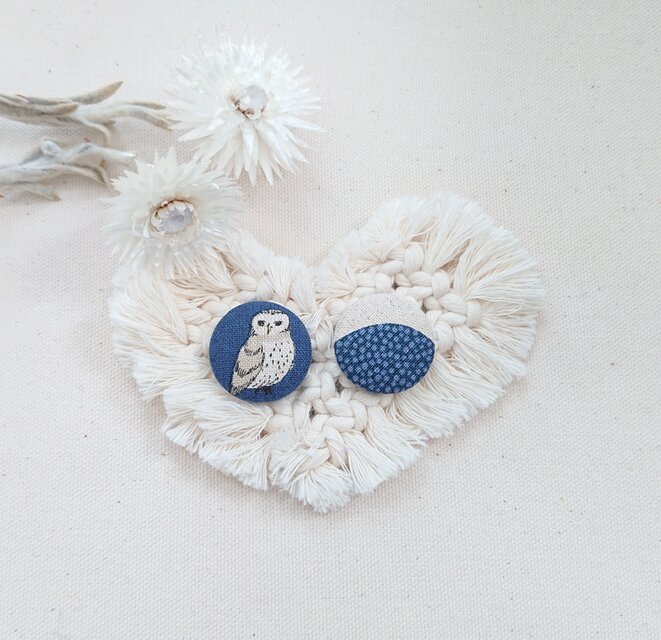 ★くるみボタンブローチ★