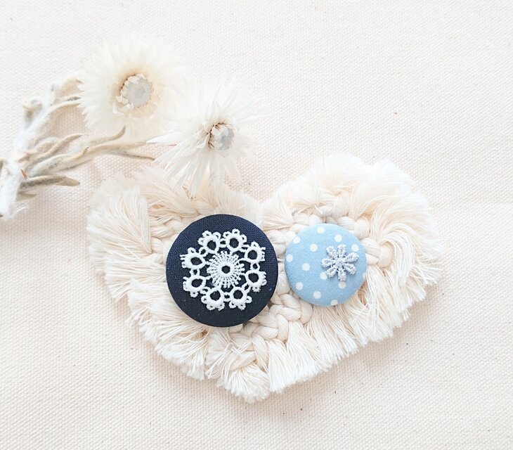 ★くるみボタンブローチ★