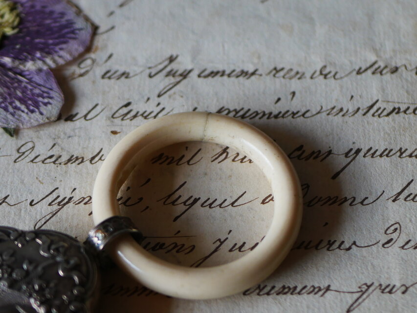 シルバーラトル パニエ ベビーラトル がらがら フランスアンティーク