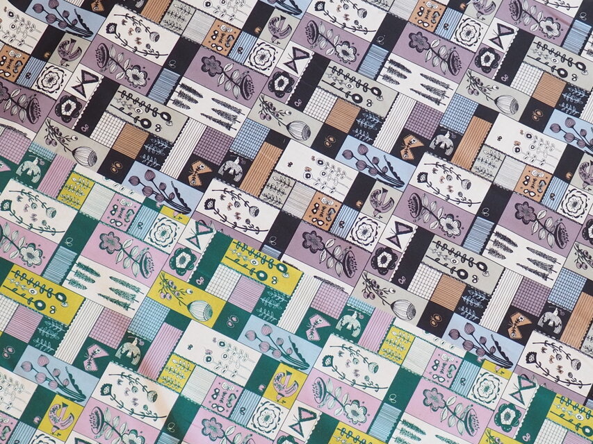 耳もかわいい♡AMBERオリジナル　シーチングプリント生地　＊ 115cm巾　50cm パステル/ダーク