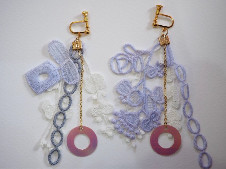 AMBERオリジナル琵琶湖カラーレースのピアス/イヤリング　制作キット