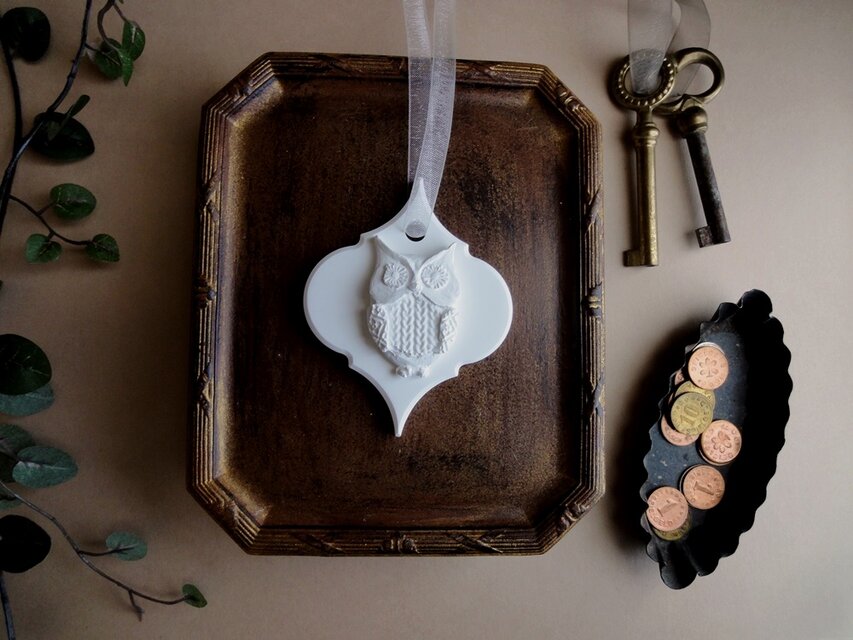 ふくろうのアロマストーン 親 ■ アラベスクオーナメント ■ 6種類から香りが選べる