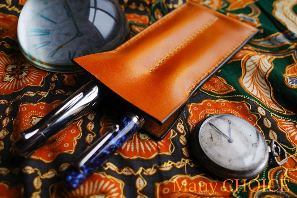 イタリアンヴィンテージバケッタ・2本差しペンケース(ナポリ)