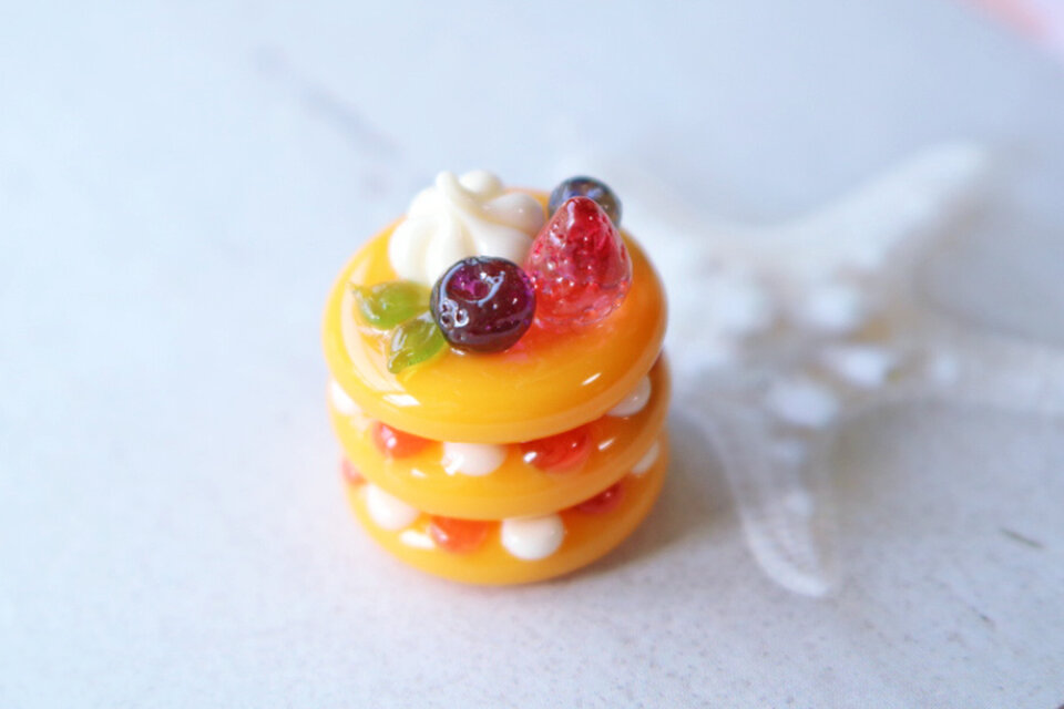 ガラスのミニチュア ガラスのミニチュアパンケーキ ☆ガラスの