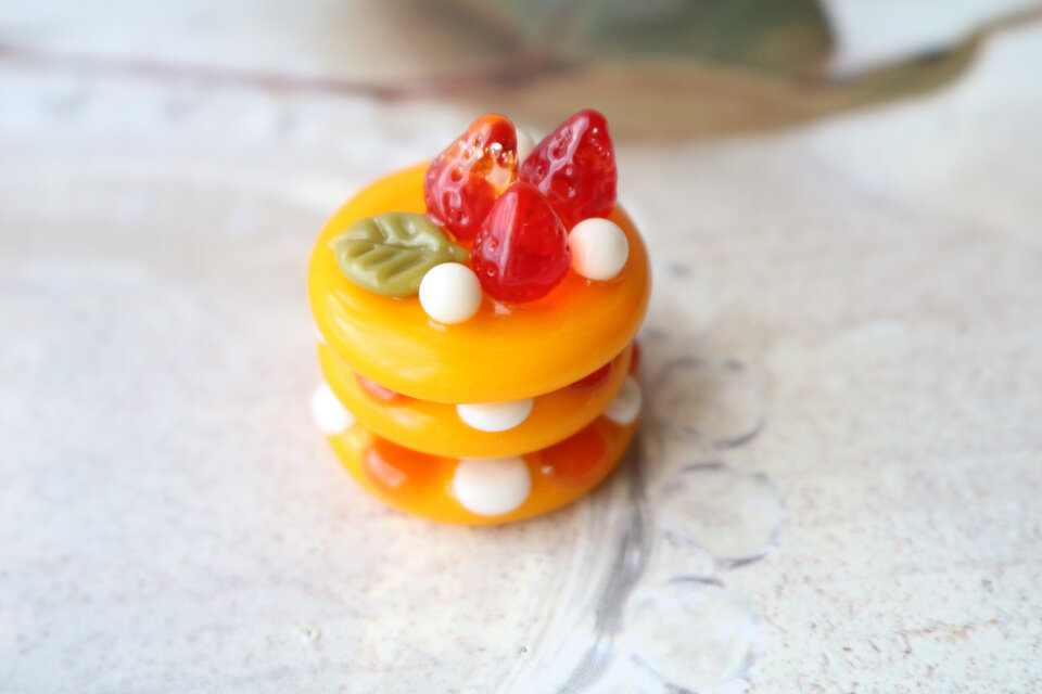 ガラスのミニチュアパンケーキ ☆ガラスのミニチュア洋菓子店 | iichi