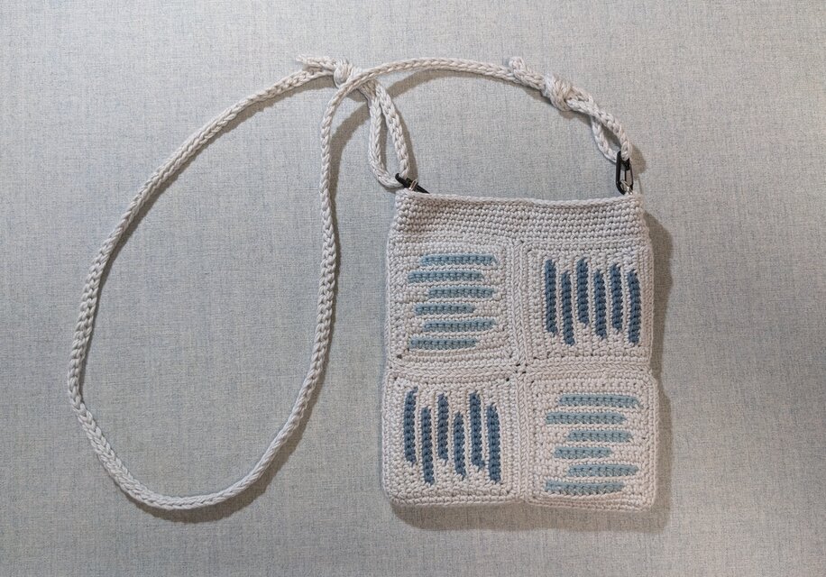 ✳やさしい彩りのモチーフサコッシュ✳コットン素材の特別な一点もの