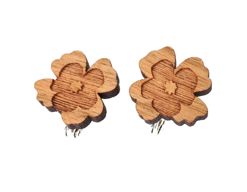 【木ｔｃｈ】クルミの木・イヤリング（リトル）パンジー