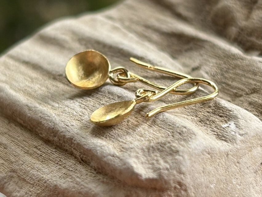 K24刻印 金 遺品整理 ピアス イヤリング ゴールド K24 Pure Gold Classic EarringsnⅡ◇純金の揺れるクラシックピアス
