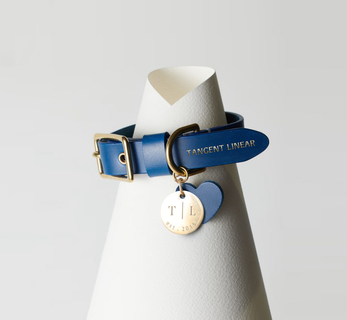 本革ペット首輪 軽量ナローモデル 小型犬・子犬用 オーダー刻印可