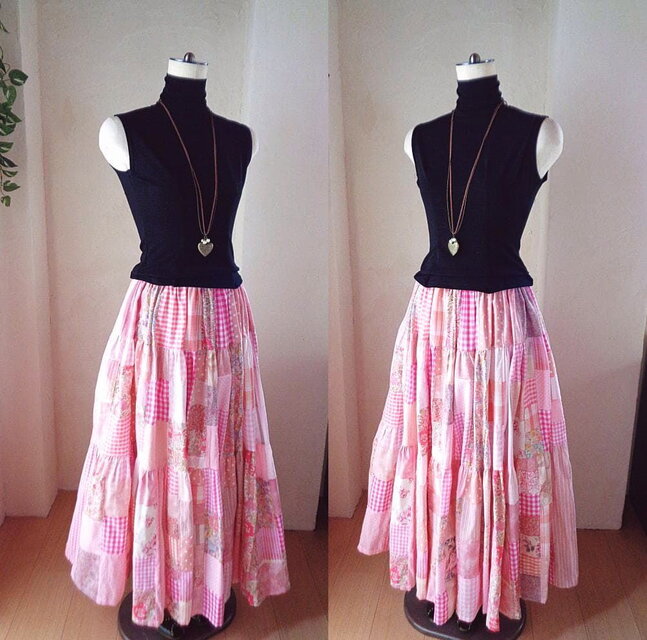 sold 一点もの♥絵画なパッチワーク♥Lovely pink♥超ボリューム
