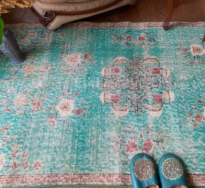 シノワズリ調✳︎115×201 グレージュ　柔らかなグレー　トルコヴィンテージラグ THE Vintage Rug Collection 2024 SUMMER | ボー・デコール
