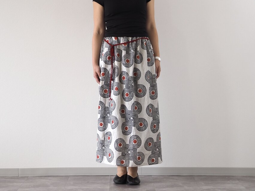 ブロックプリント/総柄ロングスカート②