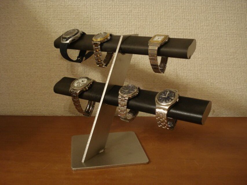 腕時計スタンド　ラッピング　ウォッチスタンド　時計スタンド　ブラック10本掛けだ円腕時計スタンド