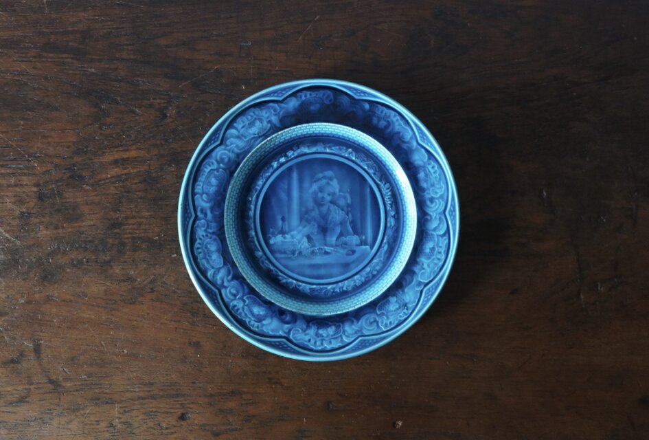 Rubelles リュベル エモー オンブラン 貴婦人 平皿 φ21.7cm フランス アンティーク