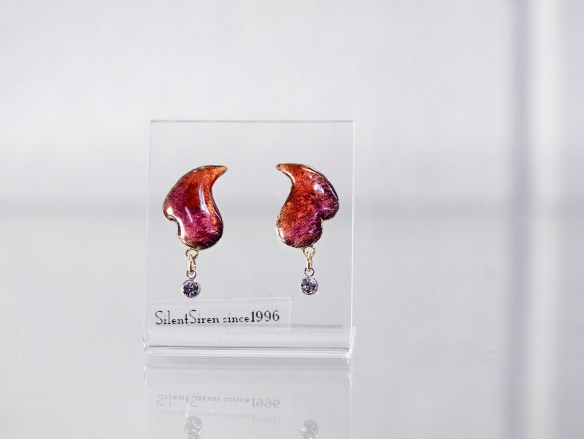 レインドロップピアス（サンセットカラー）