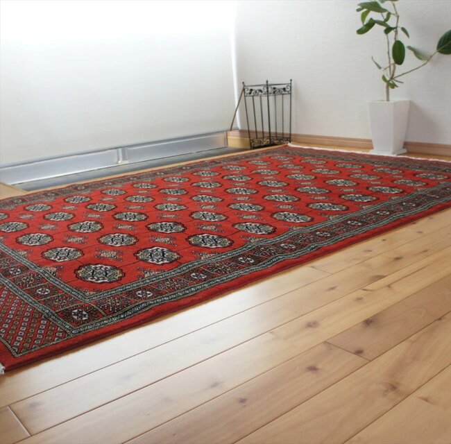 パキスタン絨毯 ハイクオリティ ボハラデザイン 200x136cm 厚み0.82cm
