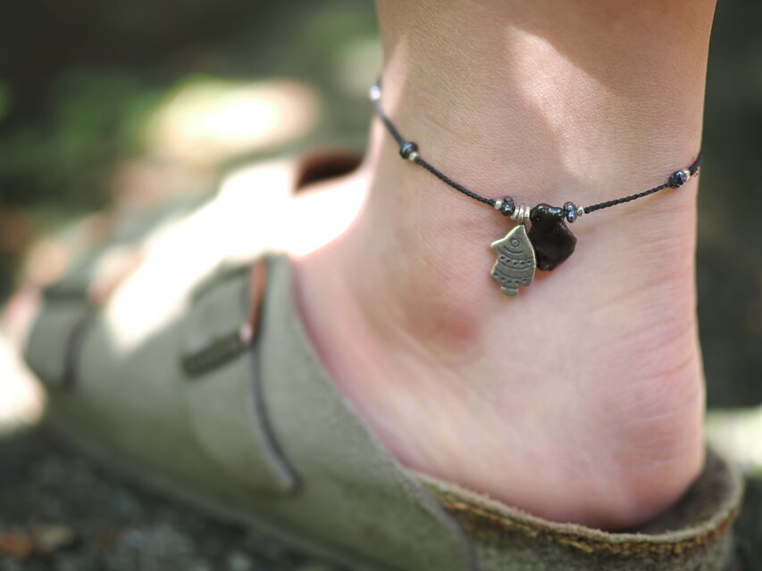 -Black pearl・Karensilver- anklet