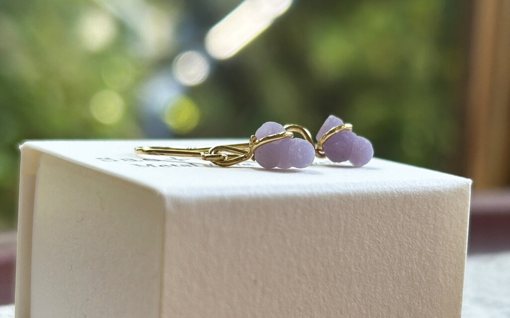 K24 Pure Gold Grape Chalcedony Crystal◇ K24純金グレープ