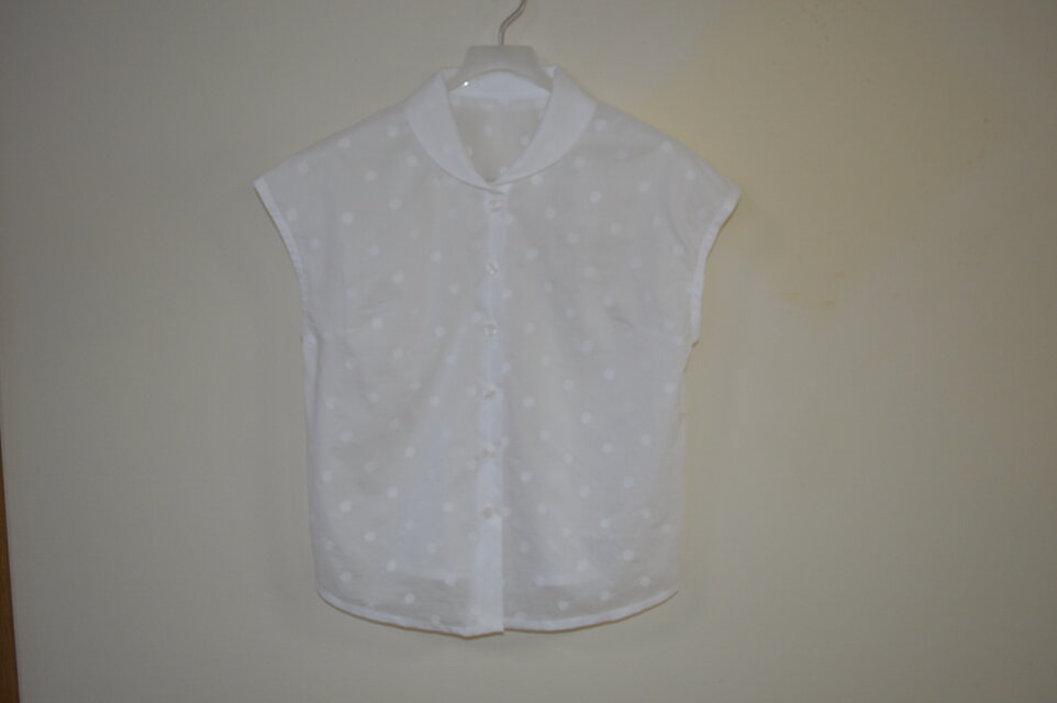 「ショールカラー＊フレンチスリーブブラウス」