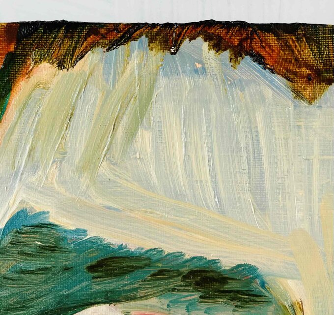 38×46㎝「ビリビリうんちだった」F8・原画・油彩 38×46㎝「ビリビリうんちだった」F8・原画・油彩